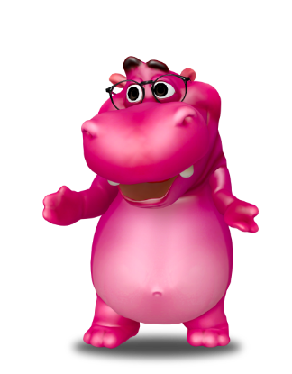 older hippo mascot